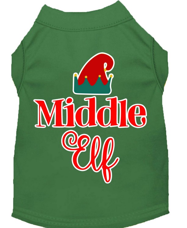 Middle Elf Screen Print Dog Shirt Green XXXL